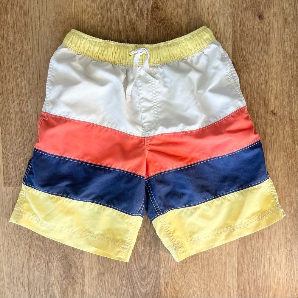 Hanna Andersson Boy’s Preppy Colorful Striped Swim Shorts Board Shorts Trunks 10